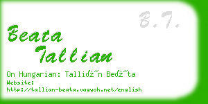 beata tallian business card